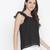 High rise black muticolor foil print women stylish top