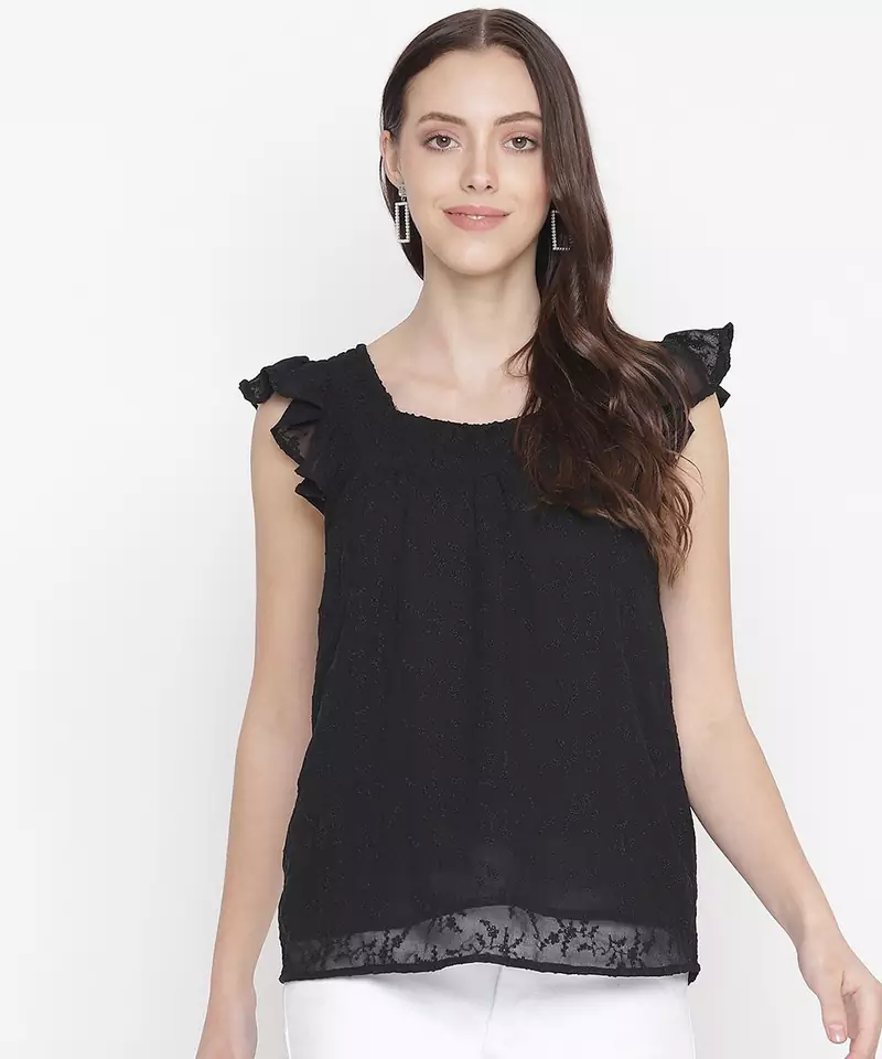 Jewel Black lurux print glitz women top