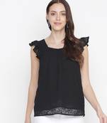 Jewel Black lurux print glitz women top