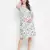 Polished white floral print ruffled maternity smokced dress