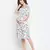 Polished white floral print ruffled maternity smokced dress