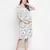 Polished white floral print ruffled maternity smokced dress