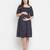 Coca black printed  ruffled maternity smocked dress