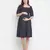 Coca black printed  ruffled maternity smocked dress