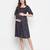Coca black printed  ruffled maternity smocked dress