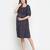 Coca black printed  ruffled maternity smocked dress