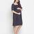 Coca black printed  ruffled maternity smocked dress