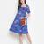 Chill Blue floral print maternity smocked dress