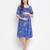 Chill Blue floral print maternity smocked dress