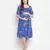 Chill Blue floral print maternity smocked dress