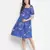 Chill Blue floral print maternity smocked dress