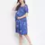 Chill Blue floral print maternity smocked dress