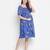 Chill Blue floral print maternity smocked dress