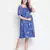 Chill Blue floral print maternity smocked dress