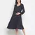 Fancy blue polka print easy maternity dress