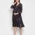 Grey floral print falred maternity dress