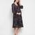 Grey floral print falred maternity dress