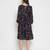 Grey floral print falred maternity dress