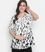 Impressive white animal print classic maternity Top