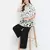 Impressive white animal print classic maternity Top