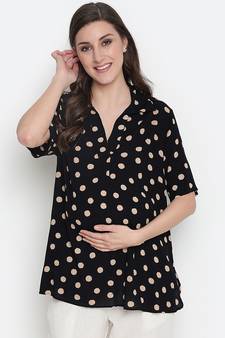 Yellowcious polka print casual maternity Top