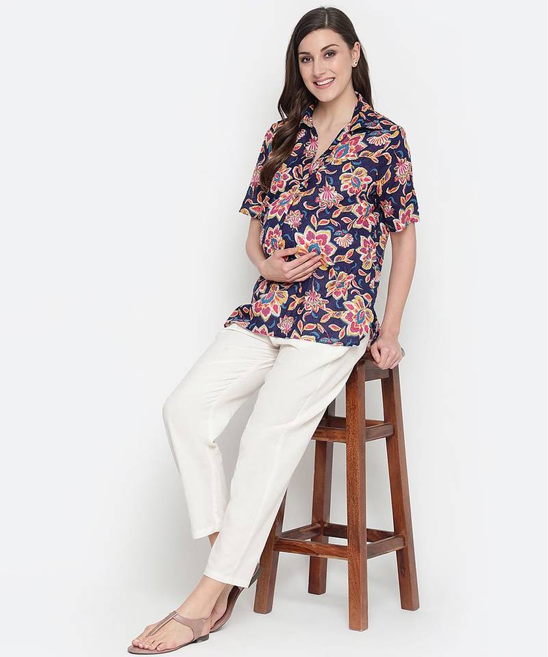 Rich of florals majestic maternity Top