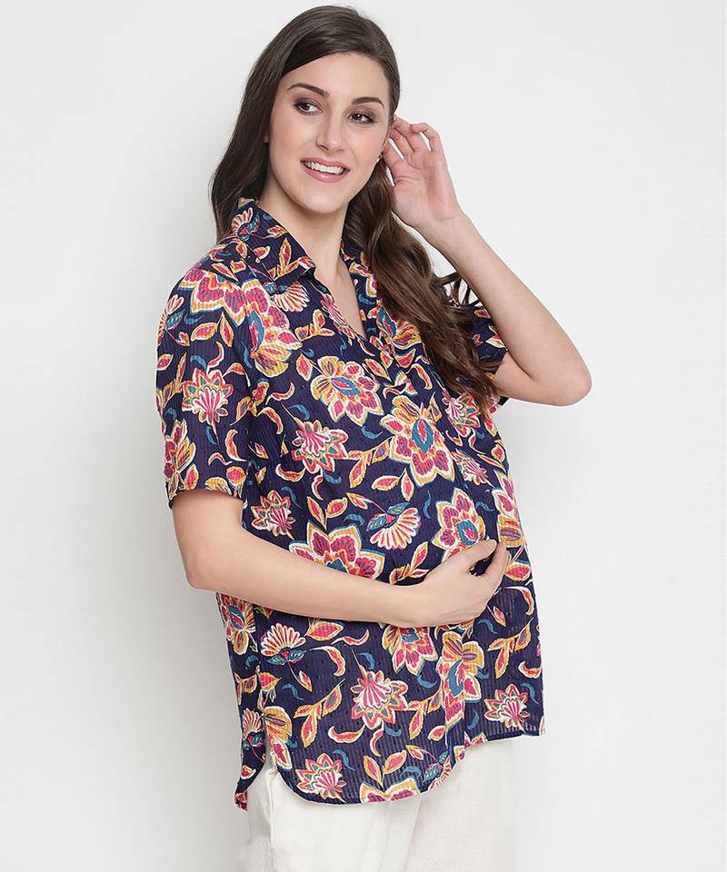 Rich of florals majestic maternity Top