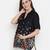 Luxious black colorful border print maternity Top