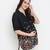 Luxious black colorful border print maternity Top