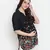 Luxious black colorful border print maternity Top