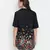 Luxious black colorful border print maternity Top