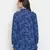 Fanciful blue floral print tie-knot maternity tunic