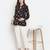 Fetched black floral print tie-knot maternity tunic