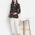 Fetched black floral print tie-knot maternity tunic