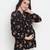 Fetched black floral print tie-knot maternity tunic