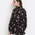 Fetched black floral print tie-knot maternity tunic