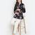 Purple flower print tie -knot maternity tunic