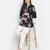 Purple flower print tie -knot maternity tunic