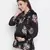 Purple flower print tie -knot maternity tunic