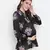 Purple flower print tie -knot maternity tunic