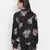 Purple flower print tie -knot maternity tunic