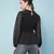Dingy black muticolor foil print smocking party women top