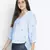 Punk Blue flossy embroidery women top