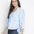 Punk Blue flossy embroidery women top