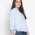 Punk Blue flossy embroidery women top