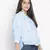 Punk Blue flossy embroidery women top