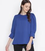 Laqa blue smocking classic women top