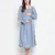 Bleed Blue  smocking polka print comfy maternity dress