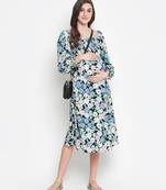 Camp of colors floral print easy maternity smocking dress