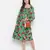 Denser Green floral print smocking comfy maternity dress